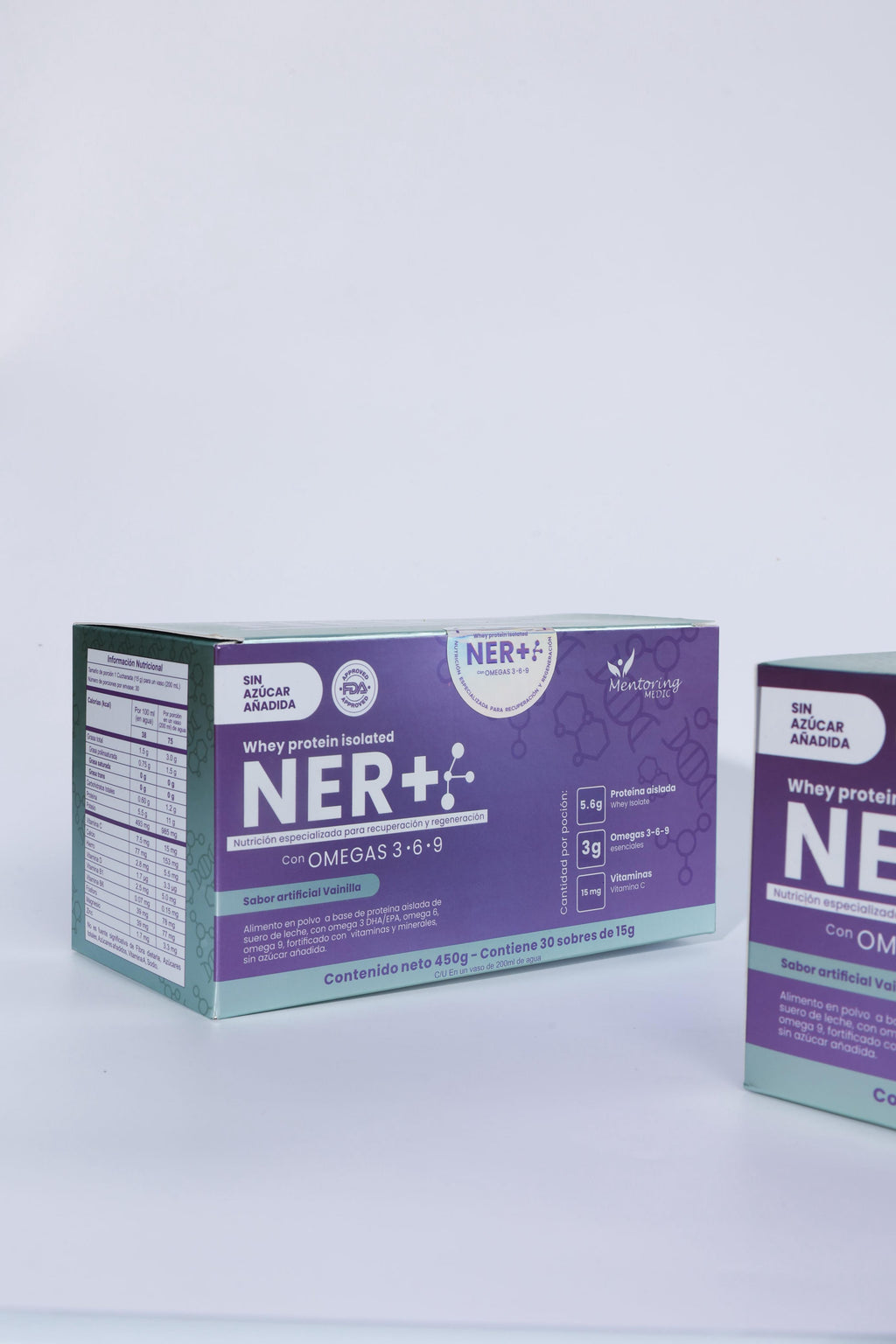 NER+®️ – Proteína Inteligente Postoperatoria con Omegas, Vitaminas y Minerales (Sabor Vainilla, Caja x30 sobres)