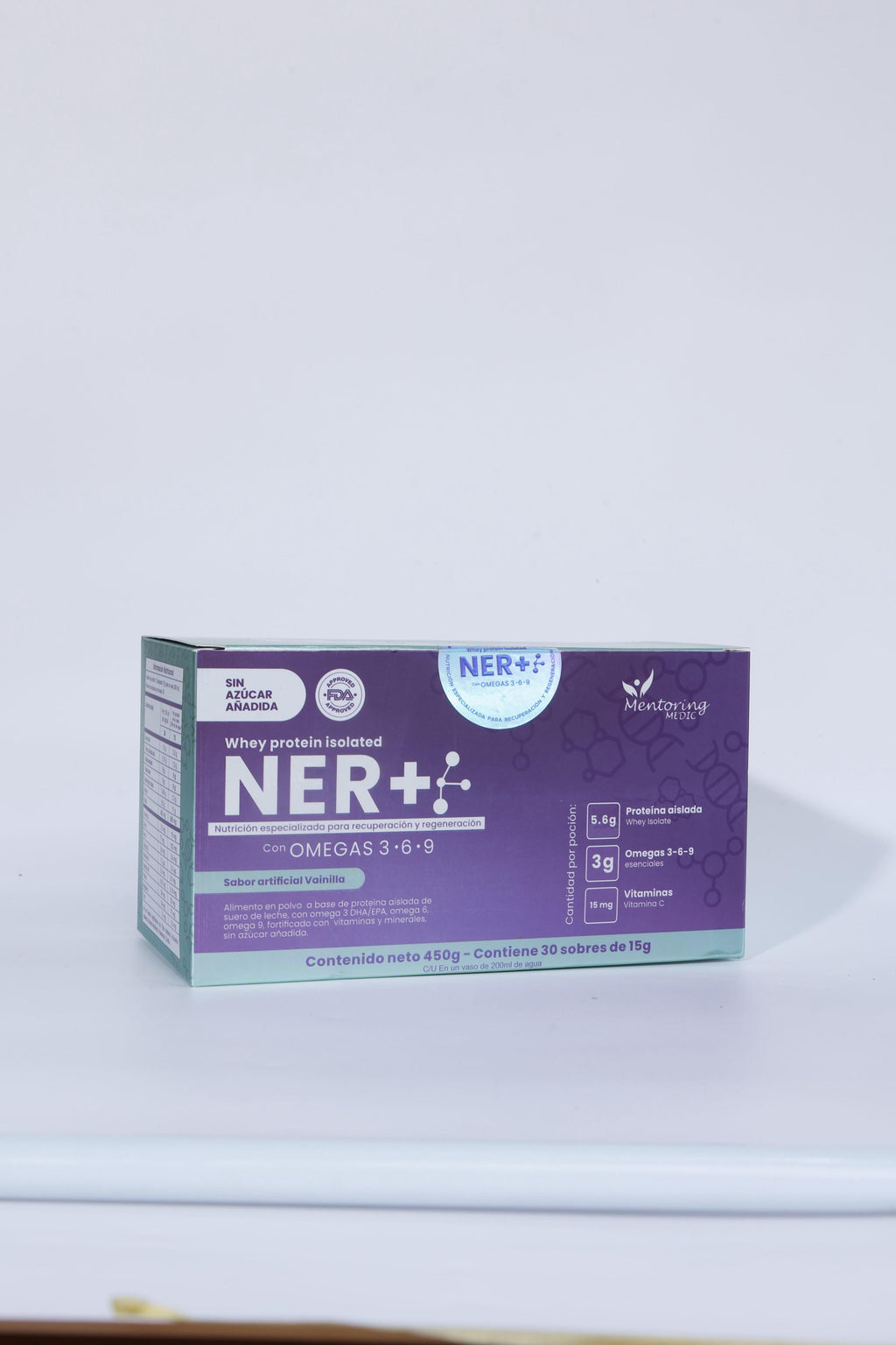 NER+®️ – Proteína Inteligente Postoperatoria con Omegas, Vitaminas y Minerales (Sabor Vainilla, Caja x30 sobres)