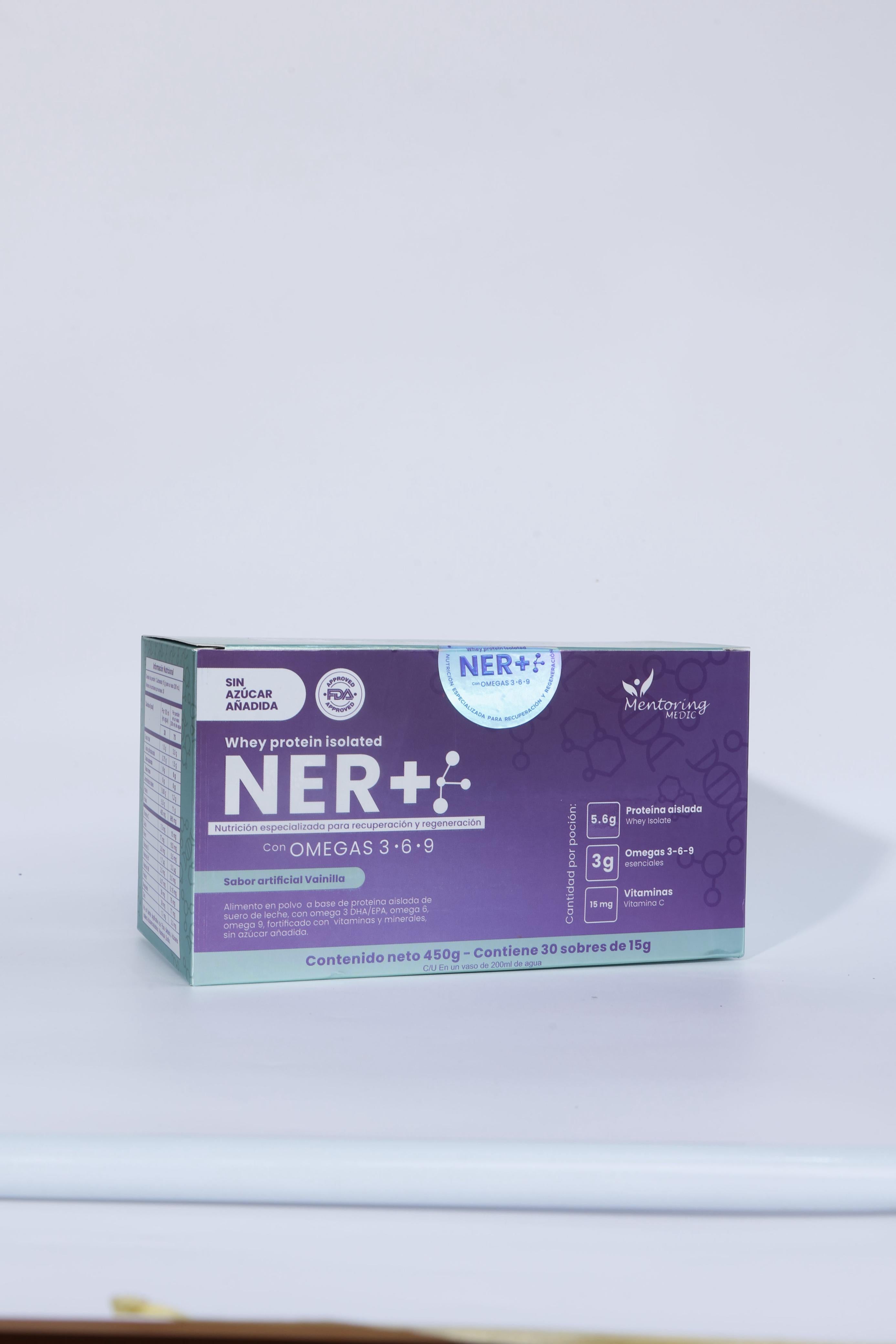 NER+®️ – Proteína Inteligente Postoperatoria con Omegas, Vitaminas y Minerales (Sabor Vainilla, Caja x30 sobres)